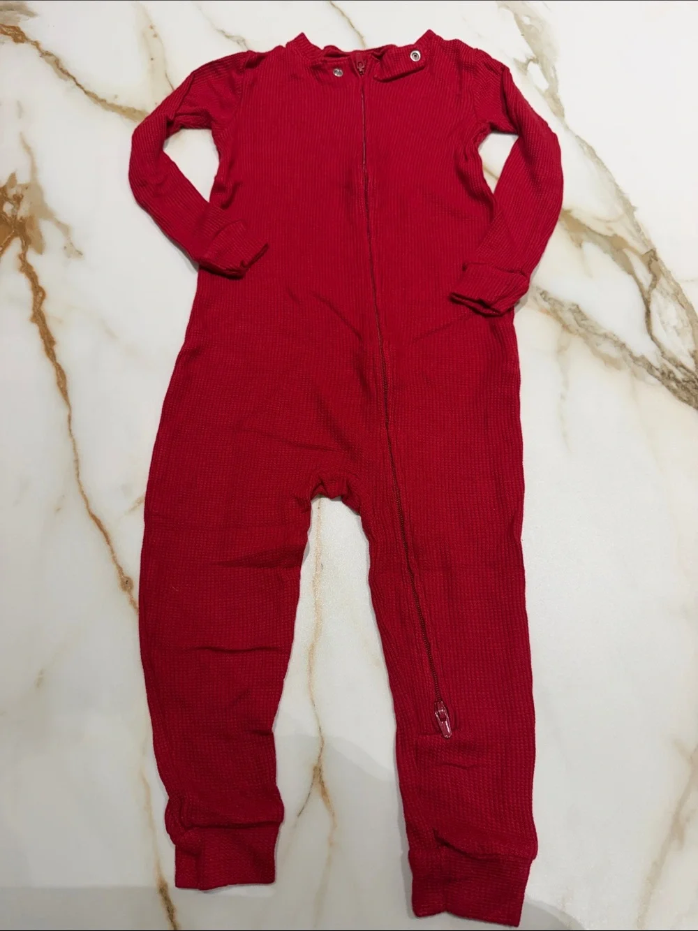 Carter's PurelySoft Red Ribbed Zippered One-Piece 24m